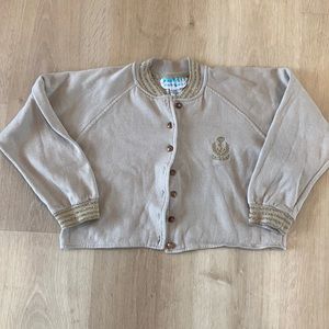 Cropped vintage sweater “bomber jacket”